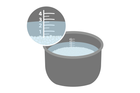 普段の水加減より少なめに